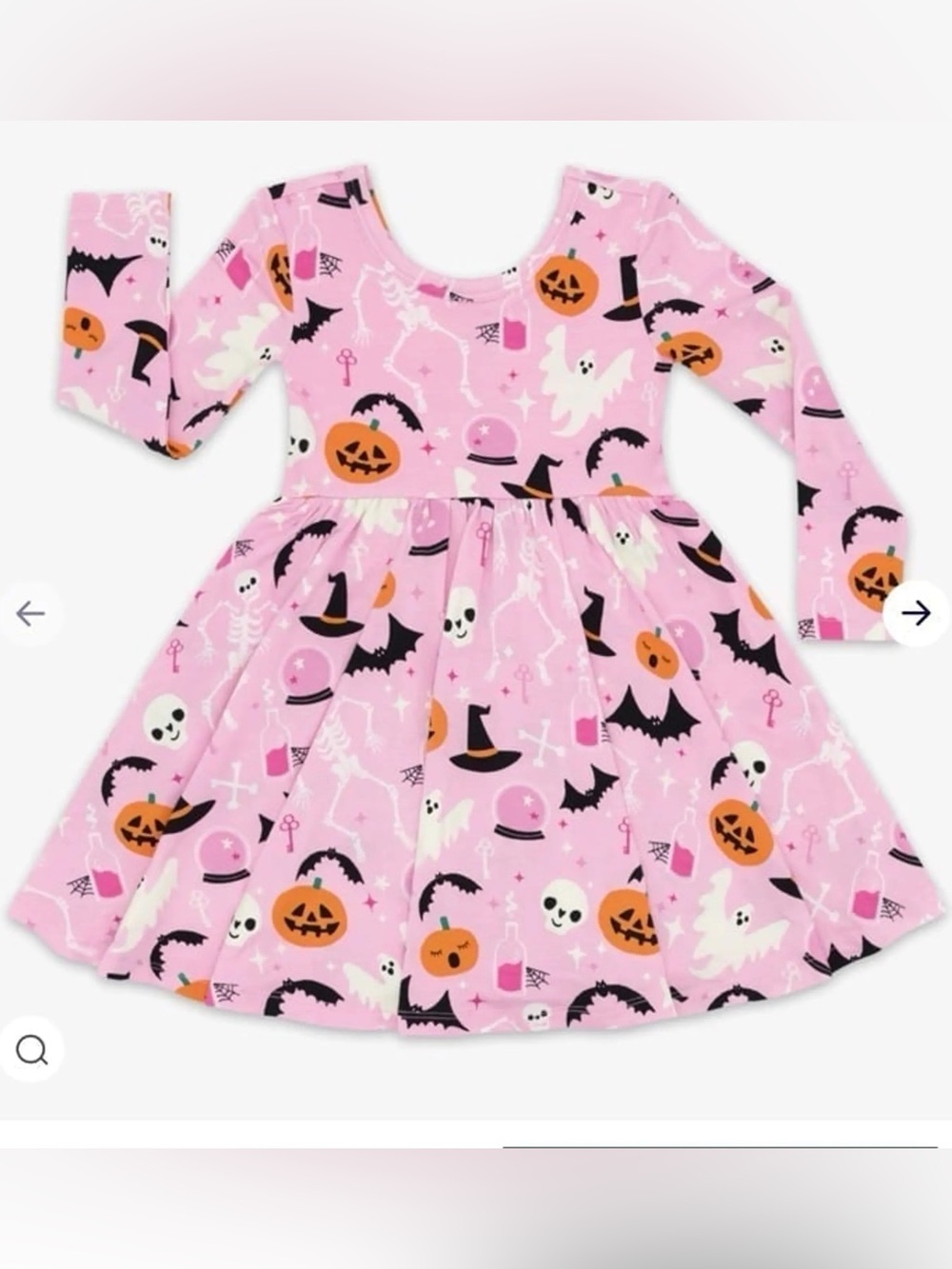 Play by Little Sleepies Girls 5 Pink Glow in the Dark Glowing Ghouls Twirl Dress